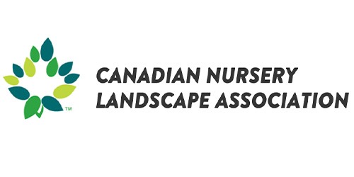 The image displays the logo of the Canadian Nursery Landscape Association, featuring a circular leaf motif in green next to bold, black text.