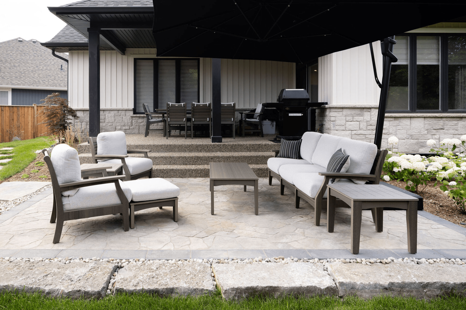 An outdoor seating area